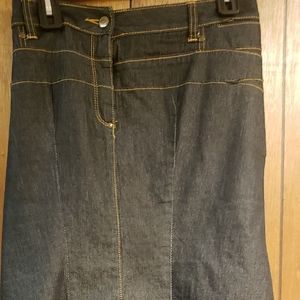 Plus size black denim skirt